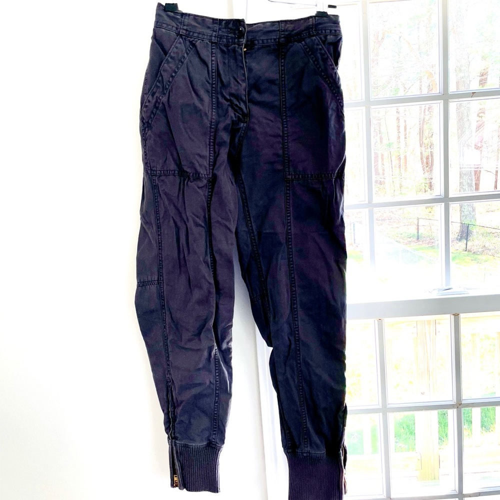 Grey J.Crew Women’s joggers with ankle zipper